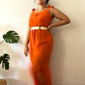 3/$30 🔥 Orange Chiffon Style Maxi Dress